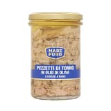 Handverarbeitete Thunfischwürfel in Olivenöl 300 Gramm TONNOMAREMIO